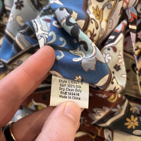 Johnny Was 100% Silk Sz Small Miklos Easy Top Kimono Blouse Poncho Jade Flaw* - Picture 10 of 11